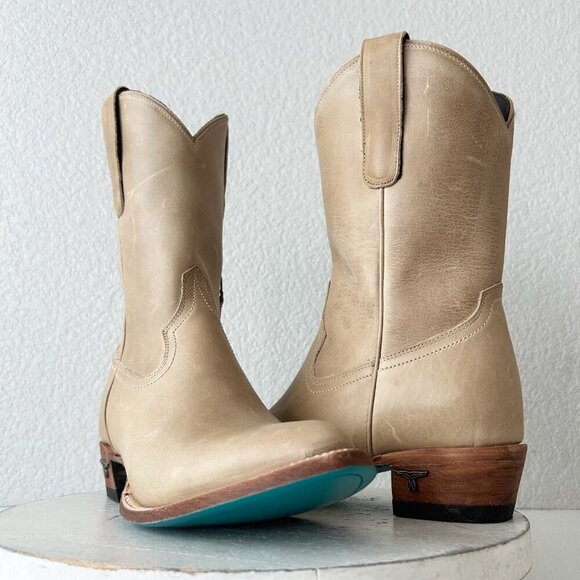 Lane PLAIN JANE Midi Boots Womens Cowboy Bootie 8.5 Western Cowgirl Butterscotch - Picture 1 of 11